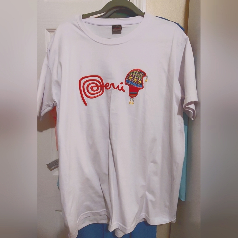 Peruvian Chullo/ lama Embrodered Unisex T-shirt